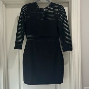 Lulus Mesh Black Bodycon Dress - Medium